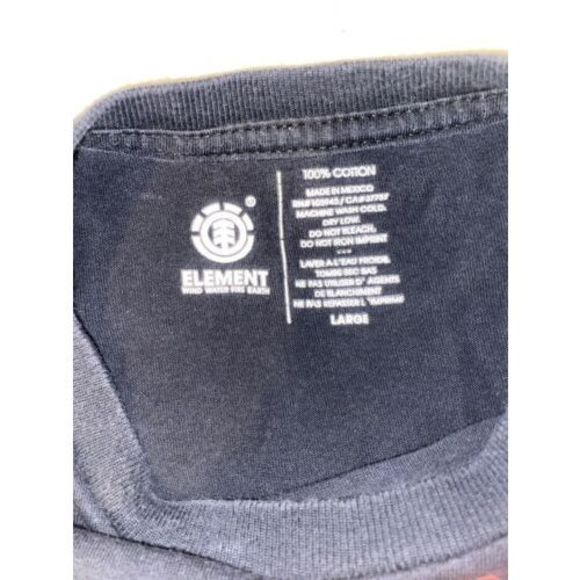 Element Skateboards Mens Black T Shirt Size L Red Logo Graphic - Picture 2 of 5